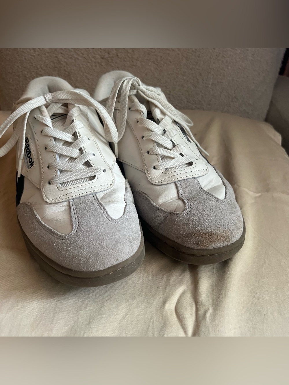 Reebok White Leather Low-Top Sneakers